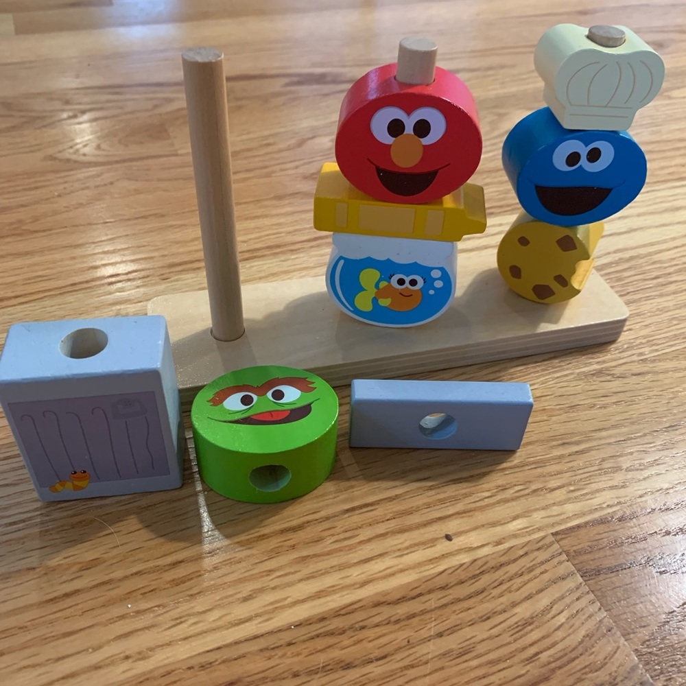 Bright Starts Mix and Match Sesame Street Friends Wooden Stacking Toy